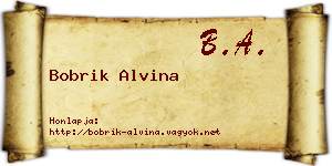 Bobrik Alvina névjegykártya